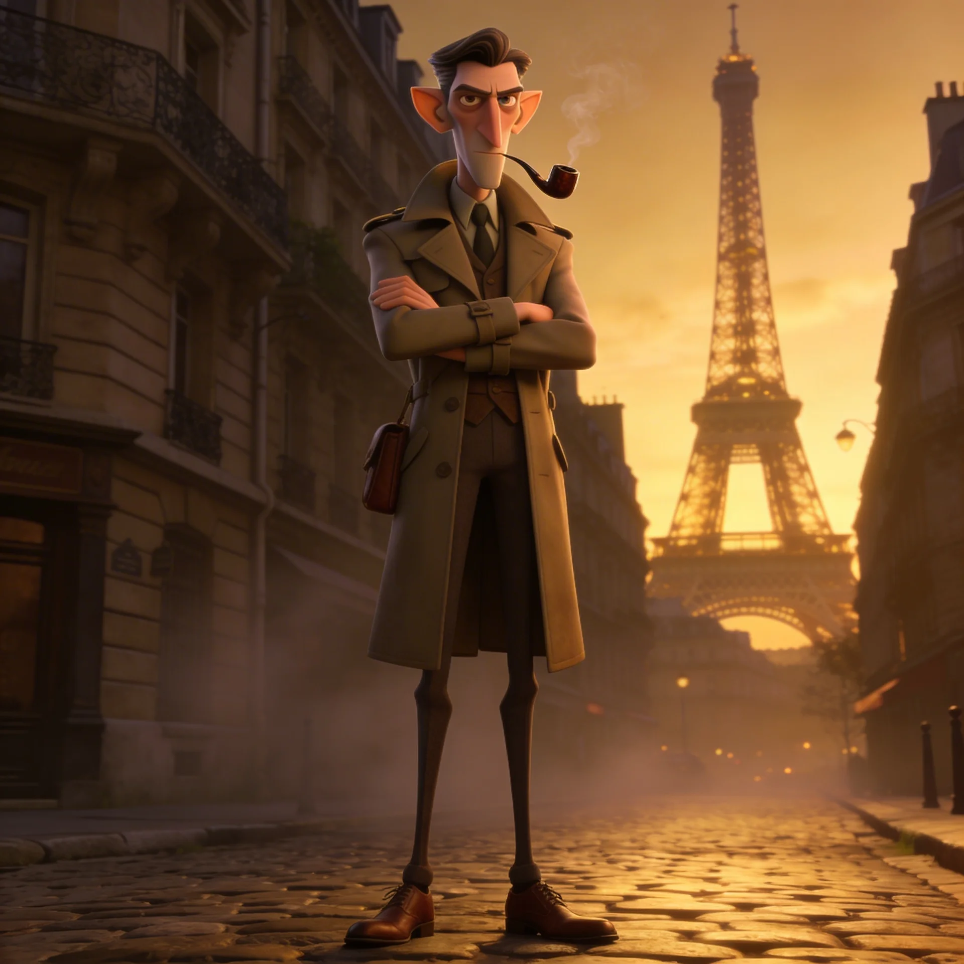 씨드림으로 생성한 3D 애니메이션 탐정 캐릭터 - 이미지 생성 AI 비교 중