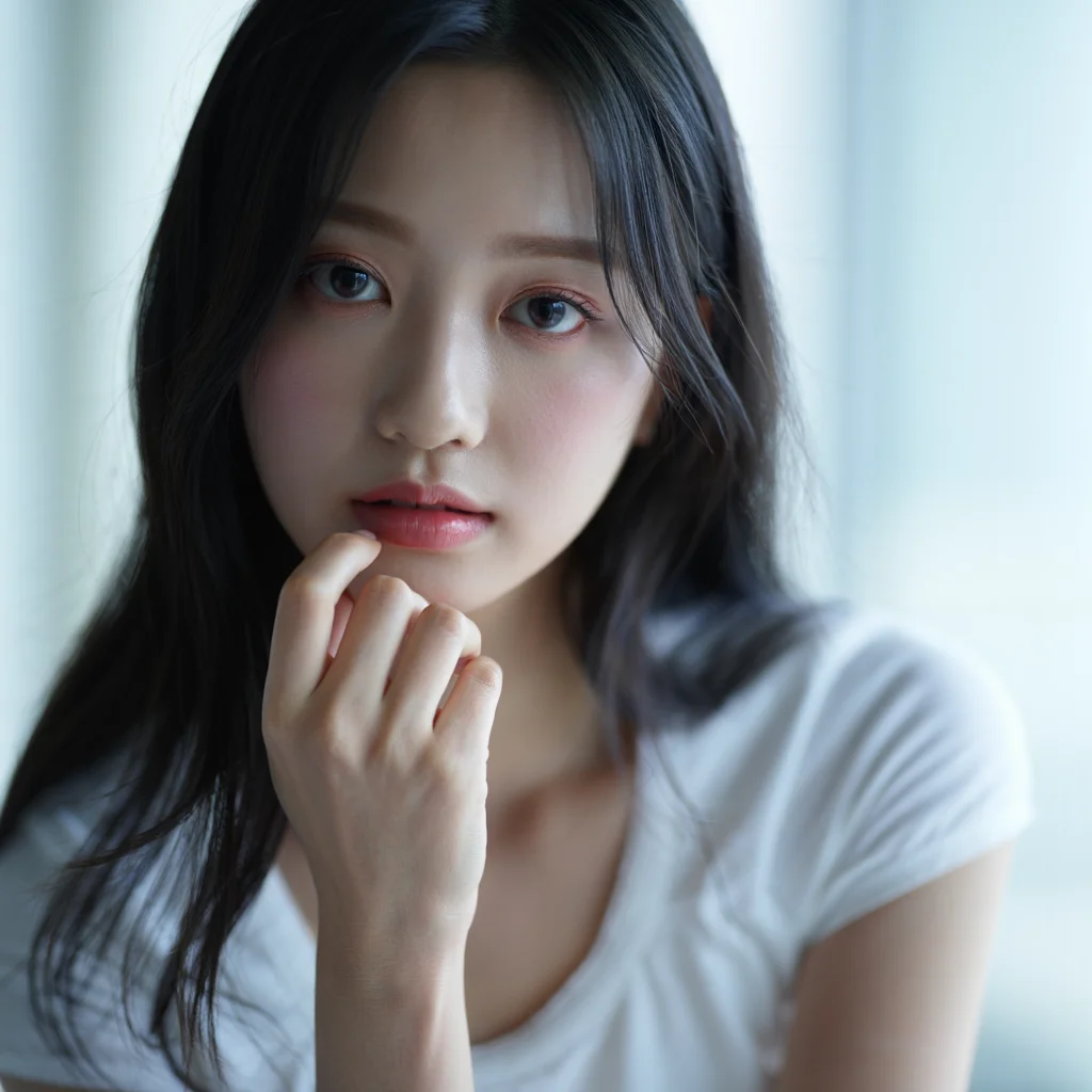 레브로 생성한 한국인 여성의 클로즈업 - 이미지 생성 AI 비교 중