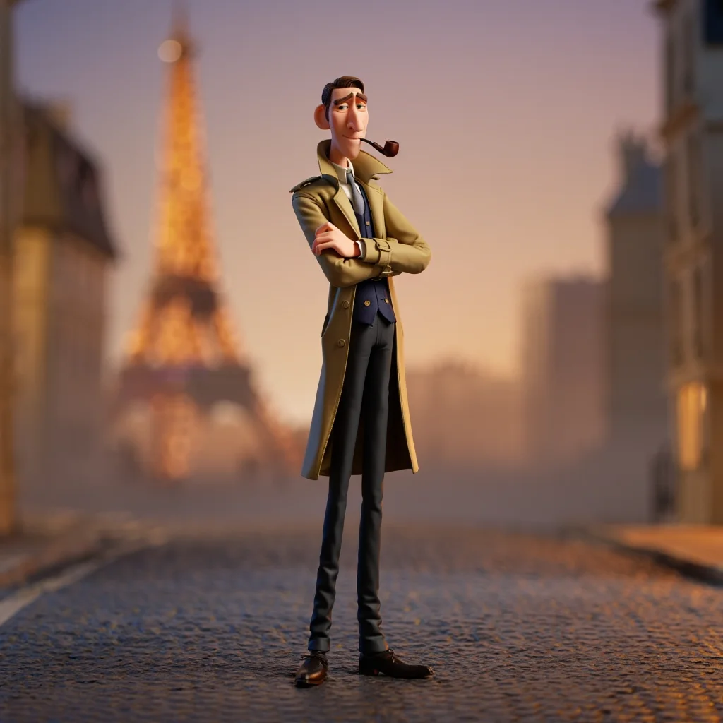 레브로 생성한 3D 애니메이션 탐정 캐릭터 - 이미지 생성 AI 비교 중