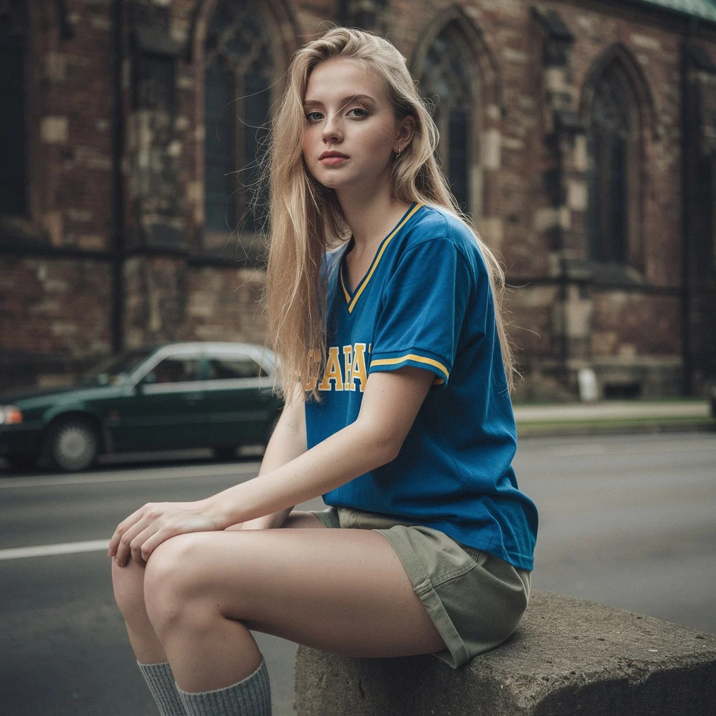 플럭스로 생성한 백인 여성의 스냅샷 - 이미지 생성 AI 비교 중