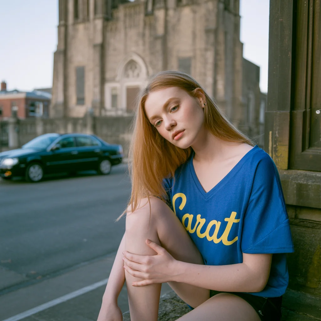 이디오그램으로 생성한 백인 여성의 스냅샷 - 이미지 생성 AI 비교 중