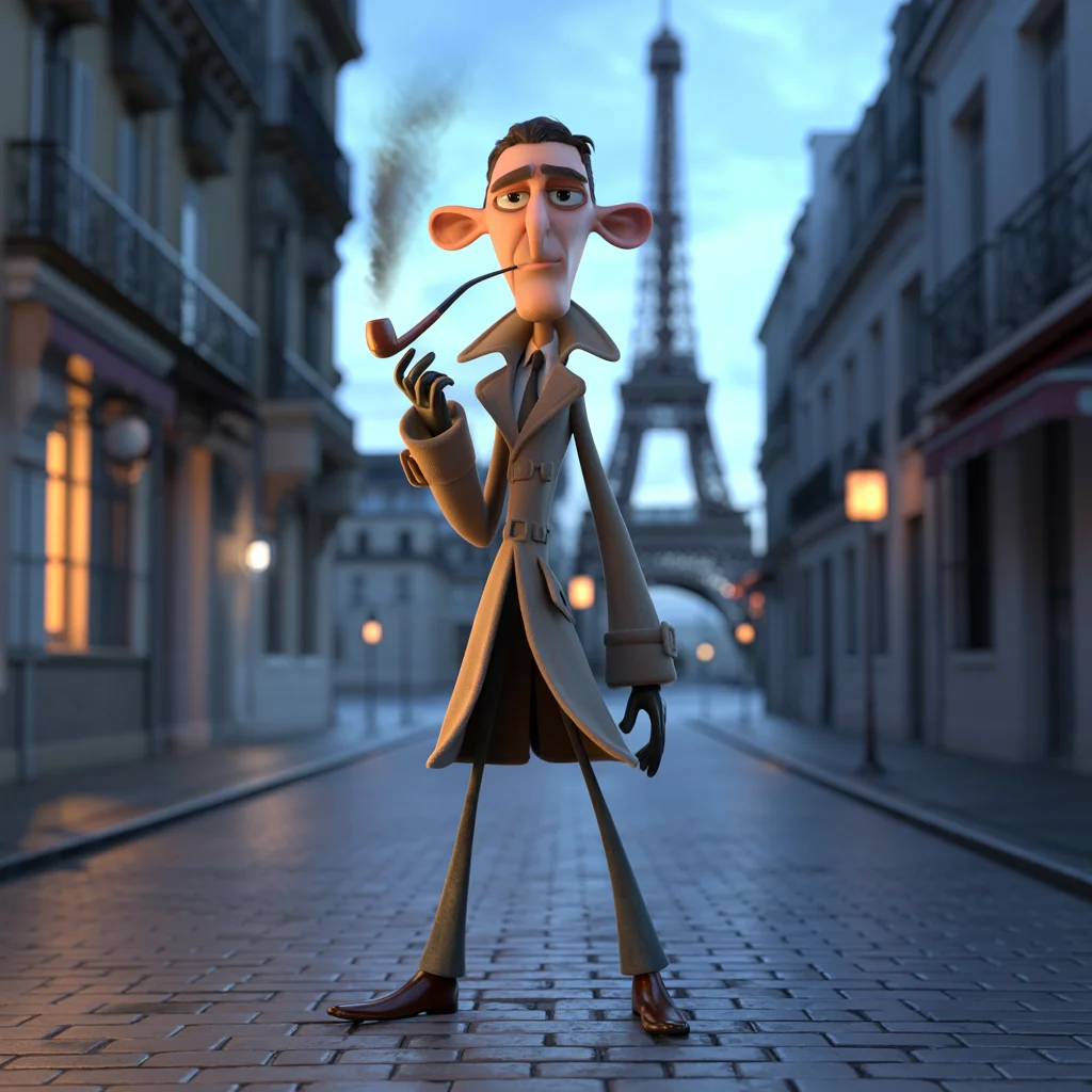 이디오그램으로 생성한 3D 애니메이션 탐정 캐릭터 - 이미지 생성 AI 비교 중