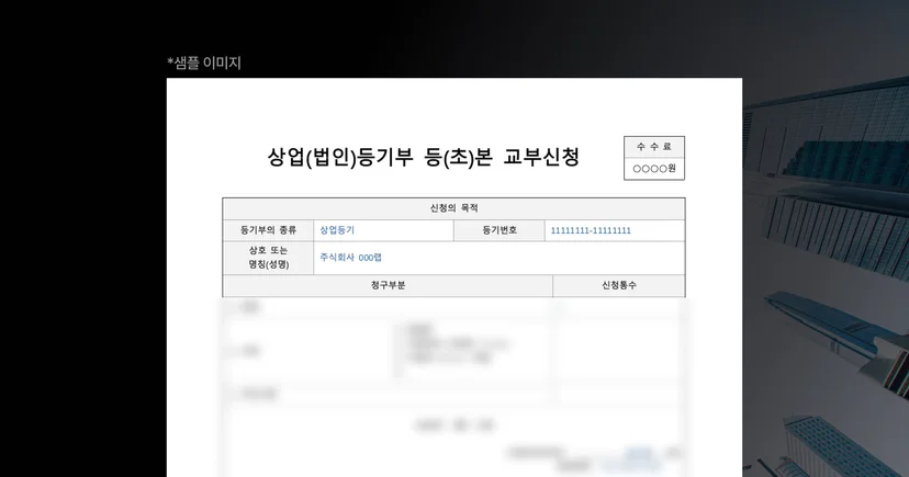 법인등기부등본 문서 인식 예시 – 금융권 KYC 자동화를 위한 문서 유형 자동 분류 화면