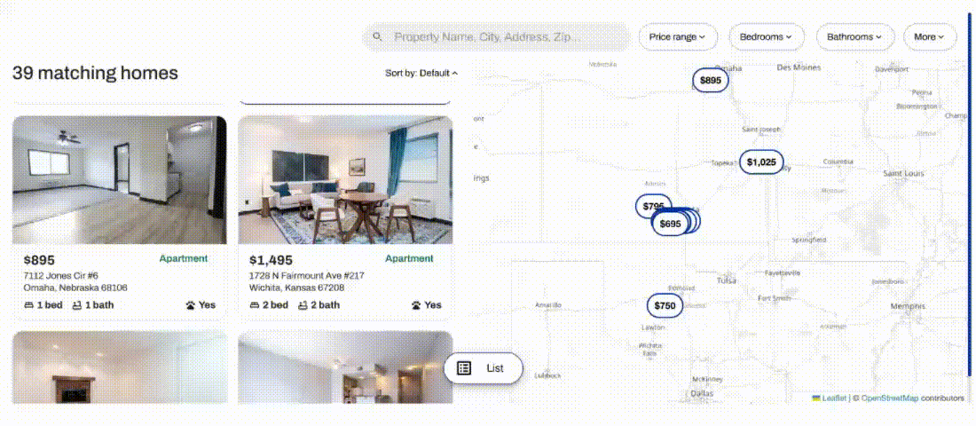 The new website widget now has a fixed map display. 