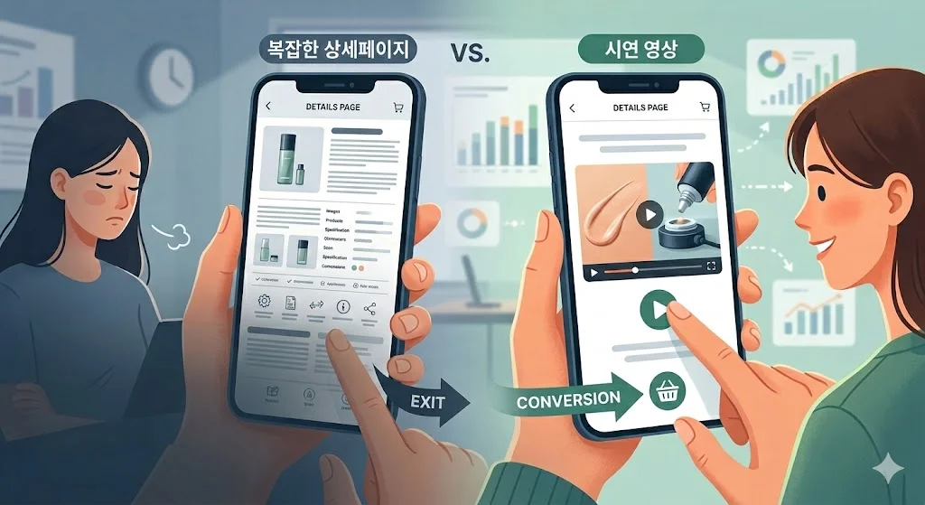  상세페이지 이탈을 막는 제품 시연 영상의 힘 시각화 자료