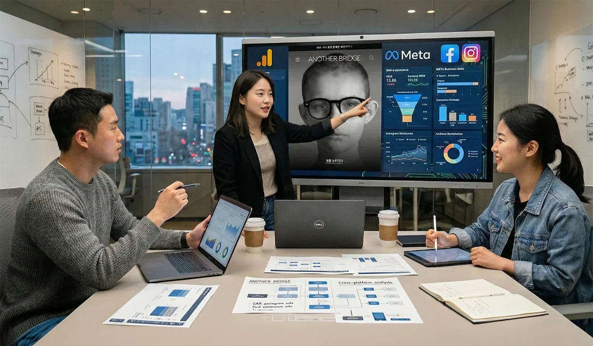 직관이 아닌 데이터로 브랜드 성장을 설계하는 비티와이플러스의 퍼포먼스 엔지니어링 솔루션. 과거 성공 사례를 분석하여 재현 가능한 성공 공식(Winning Elements)을 도출하는 전문적인 데이터 분석 과정을 시각화한 자료.