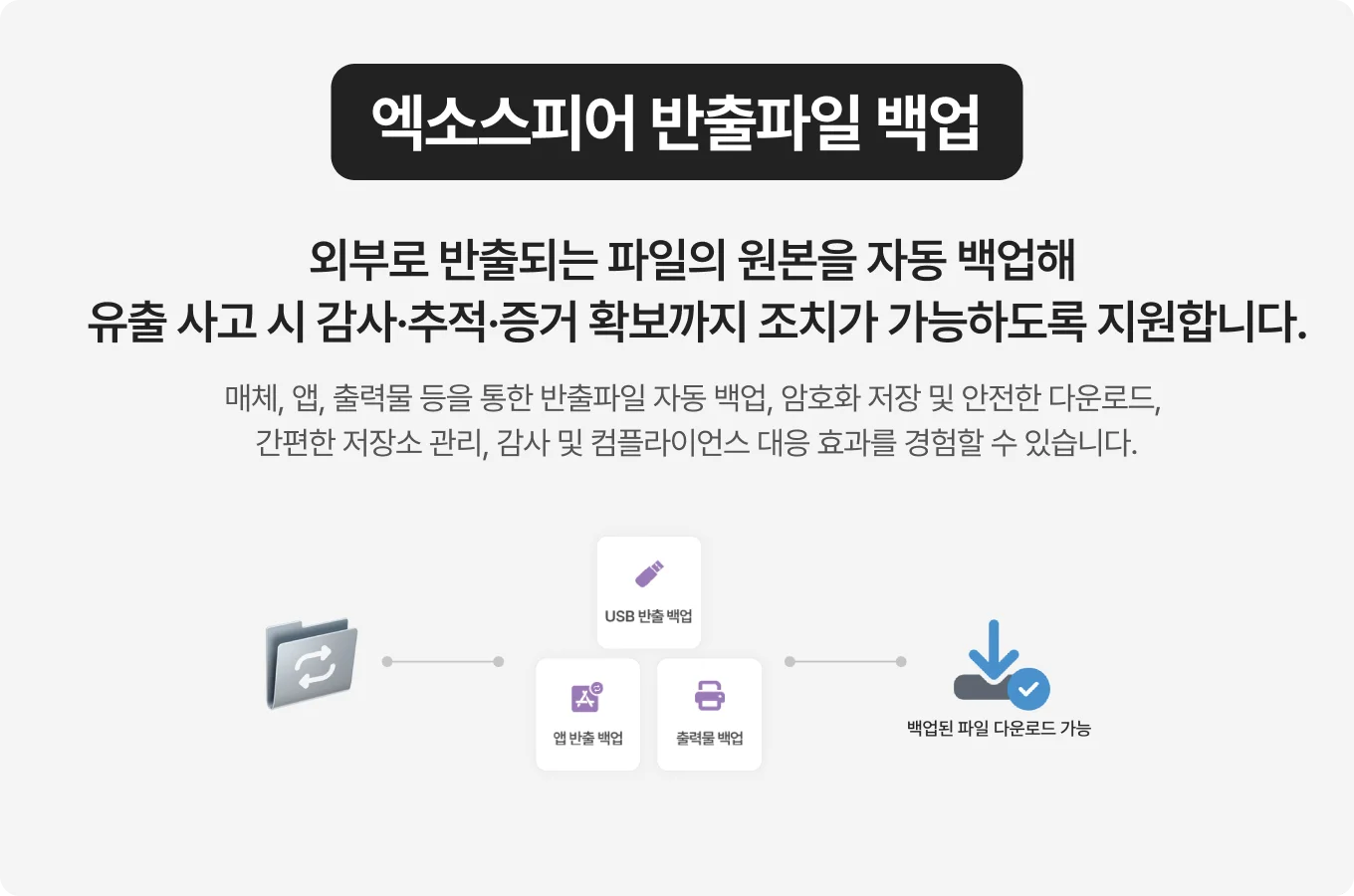 엑소스피어 반출파일 백업 부가서비스