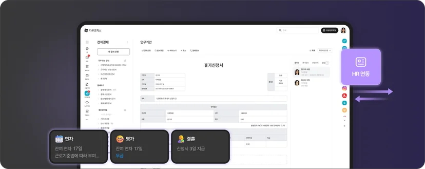HR 연동 핵심 기능 이미지