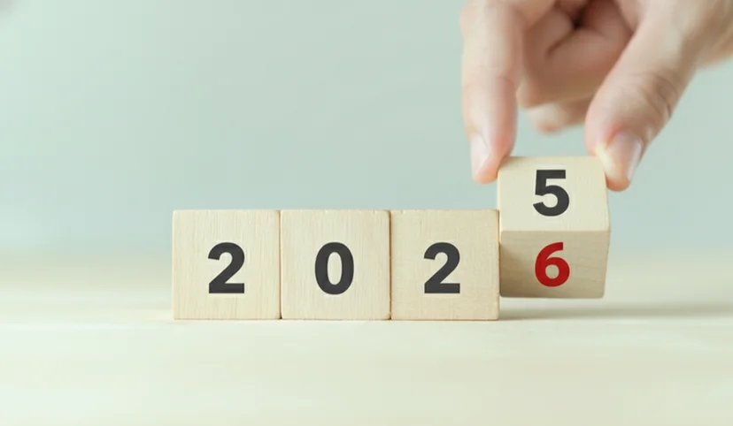 2026년 새해 목표 달성과 업무 계획 수립을 상징하는 숫자 블록 이미지