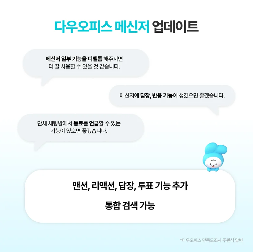 메신저 업데이트 사항 이미지