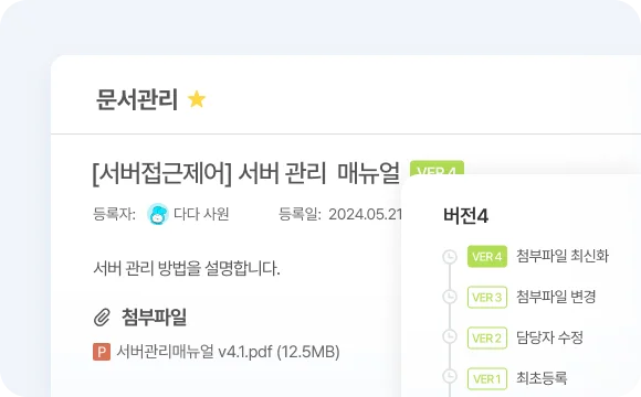 버전 및 이력 관리가 자동으로 반영되는 다우오피스 '문서관리'