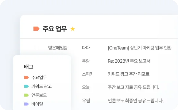 마케팅팀이 복잡한 업무 메일들을 깔끔하게 분류해주는 다우오피스 '메일'