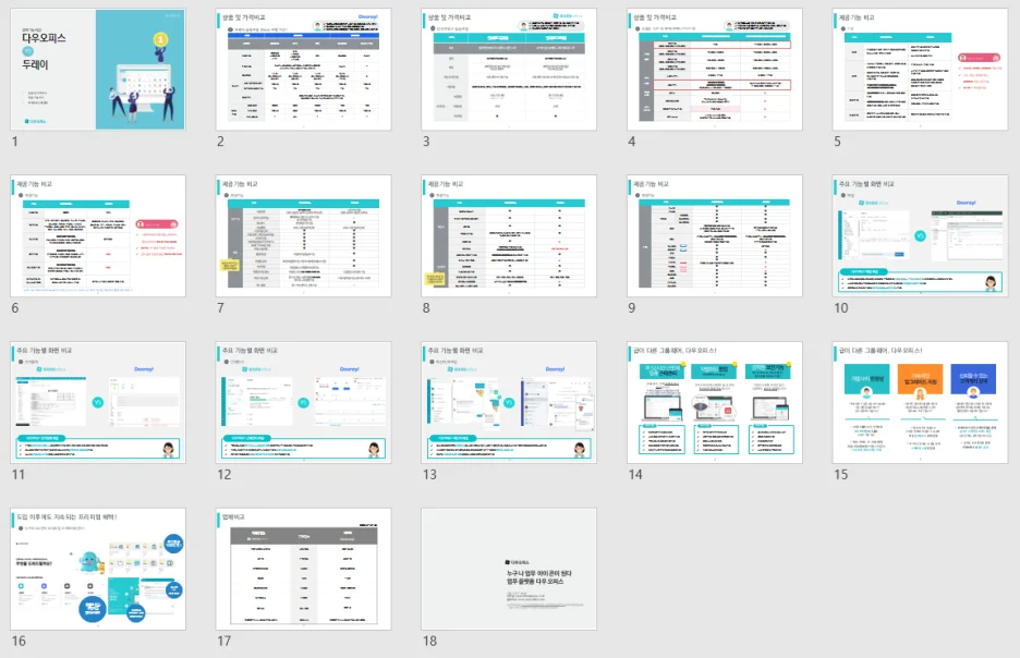 다우오피스 VS 두레이 비교자료 통합본