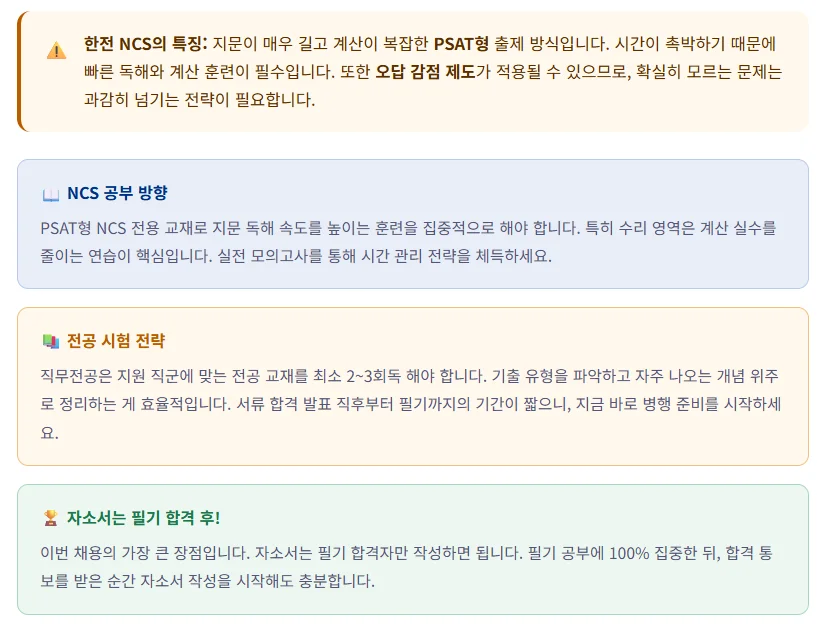 한국전력공사(KEPCO) 2026년 상반기 신입 공채 NCS 필기