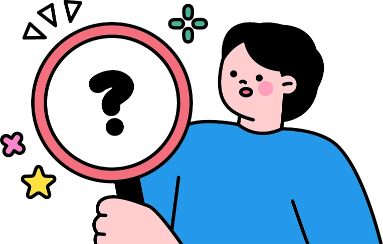 결제 API 개념과 중요성을 설명하는 돋보기 일러스트