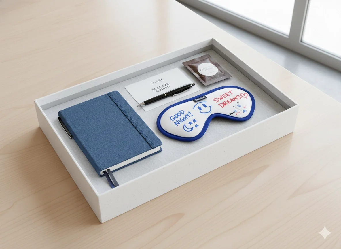 웰컴키트 구성품으로 활용된 수면안대