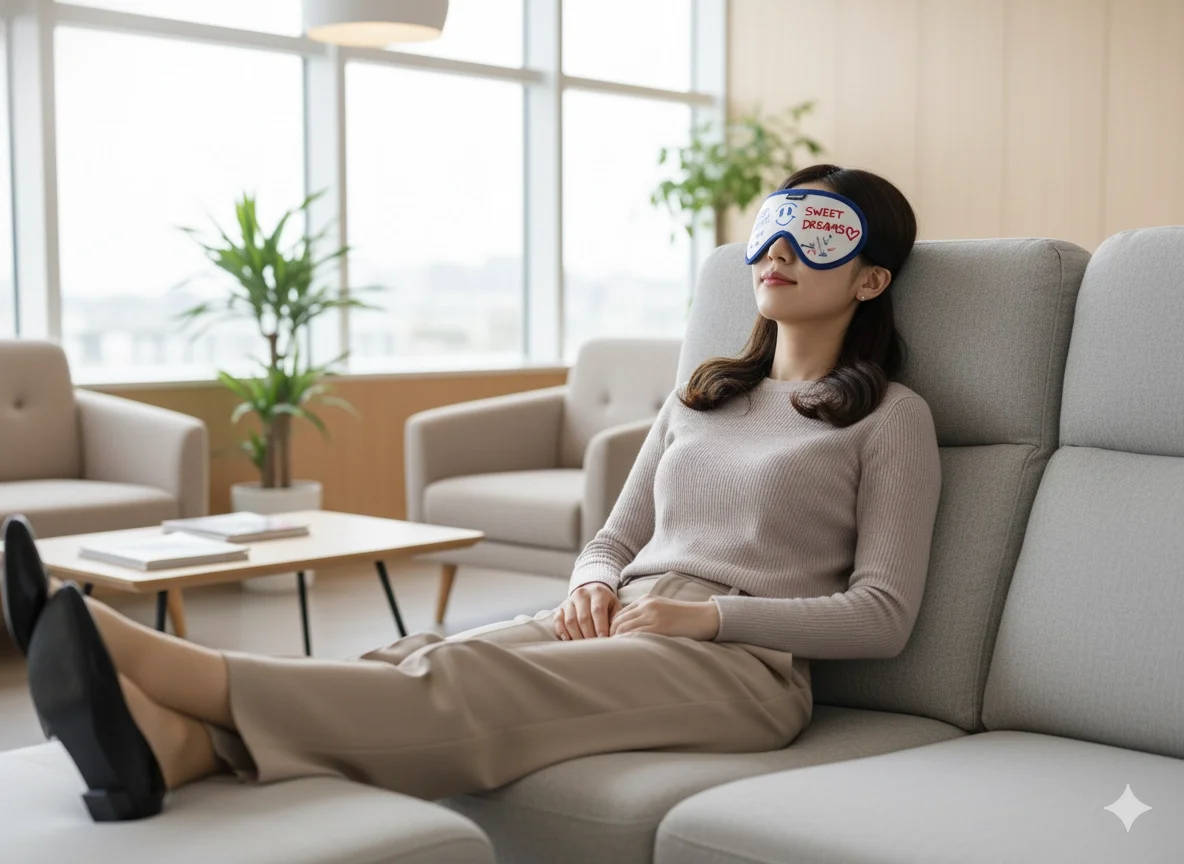 수면안대 제품 활용 예시
