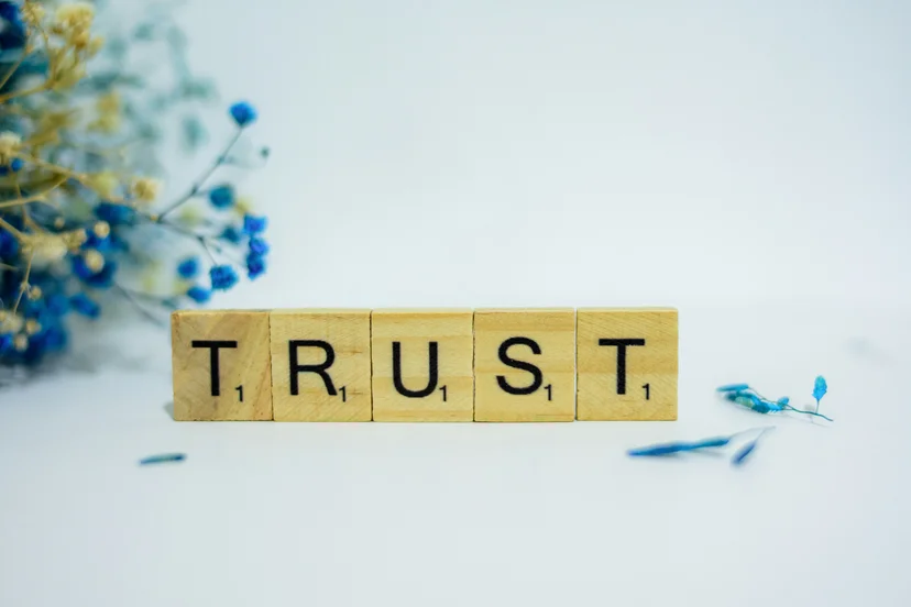 Blocks with the word, TRUST