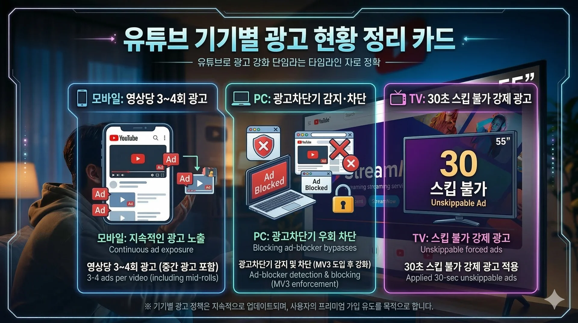 기기별 광고 현황 정리 카드