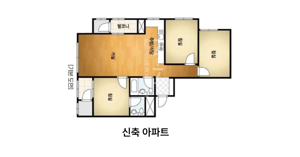 20평대 신혼집 평면도 소파 배치 치수 확인