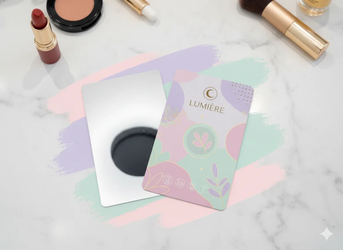 브랜드 이미지가 인쇄된 아크릴 거울카드 GWP 사은품