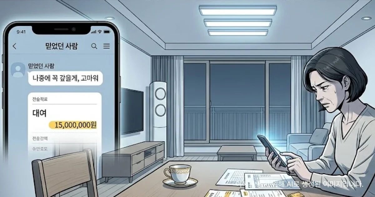 대여금 반환소송 사례 예시 이미지