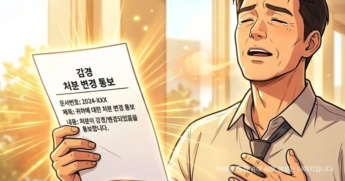 공무원 음주측정거부 징계 감경 통지서를 받고 안심하는 모습