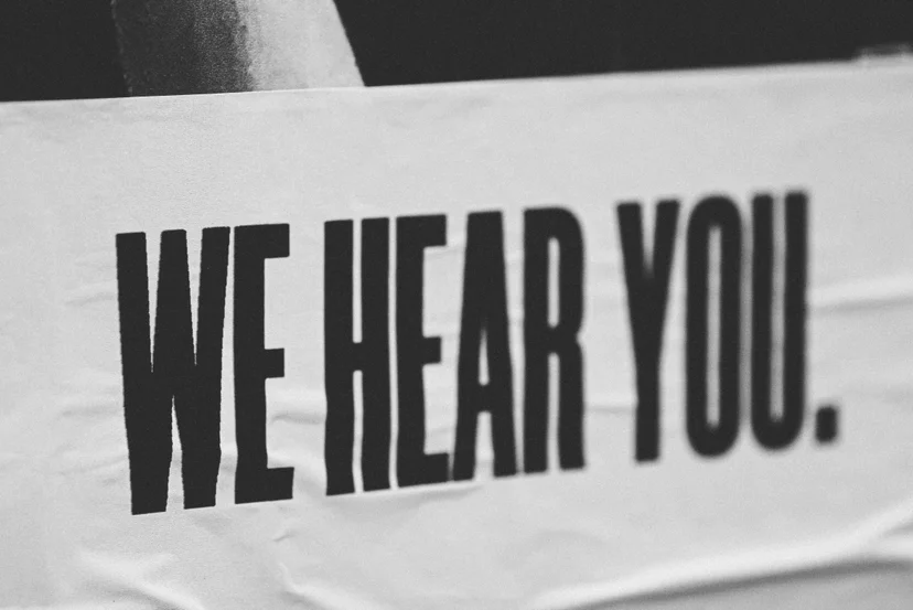 A quote "we hear you" 