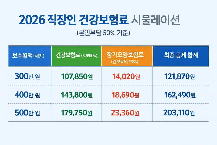 2026 직장인 건강보험료 
