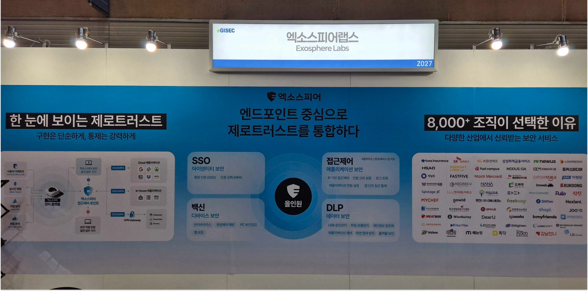 eGISEC 2026 엑소스피어랩스 부스 백월