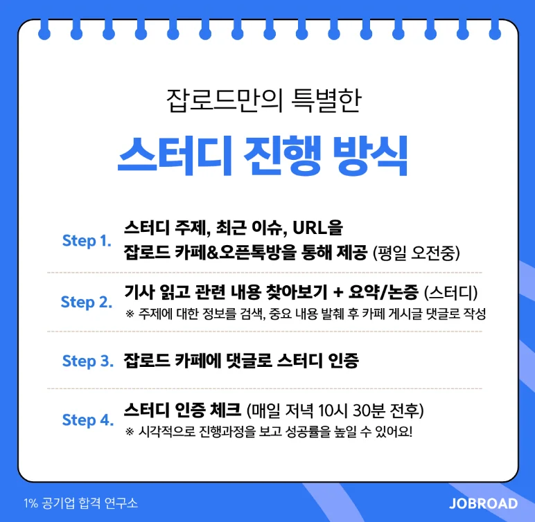 2026 금융공기업 논술·면접 스터디 4월 모집-잡로드만의 방식