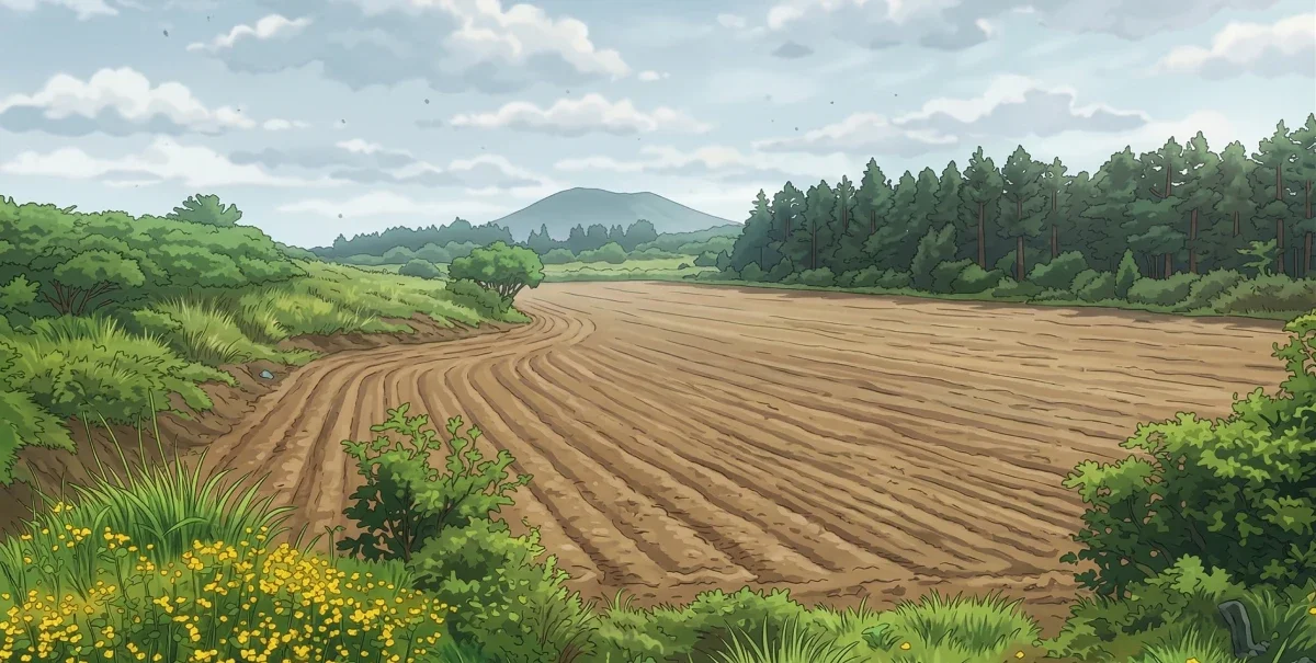 한라산이 보이는 제주도 땅을 표현한 이미지