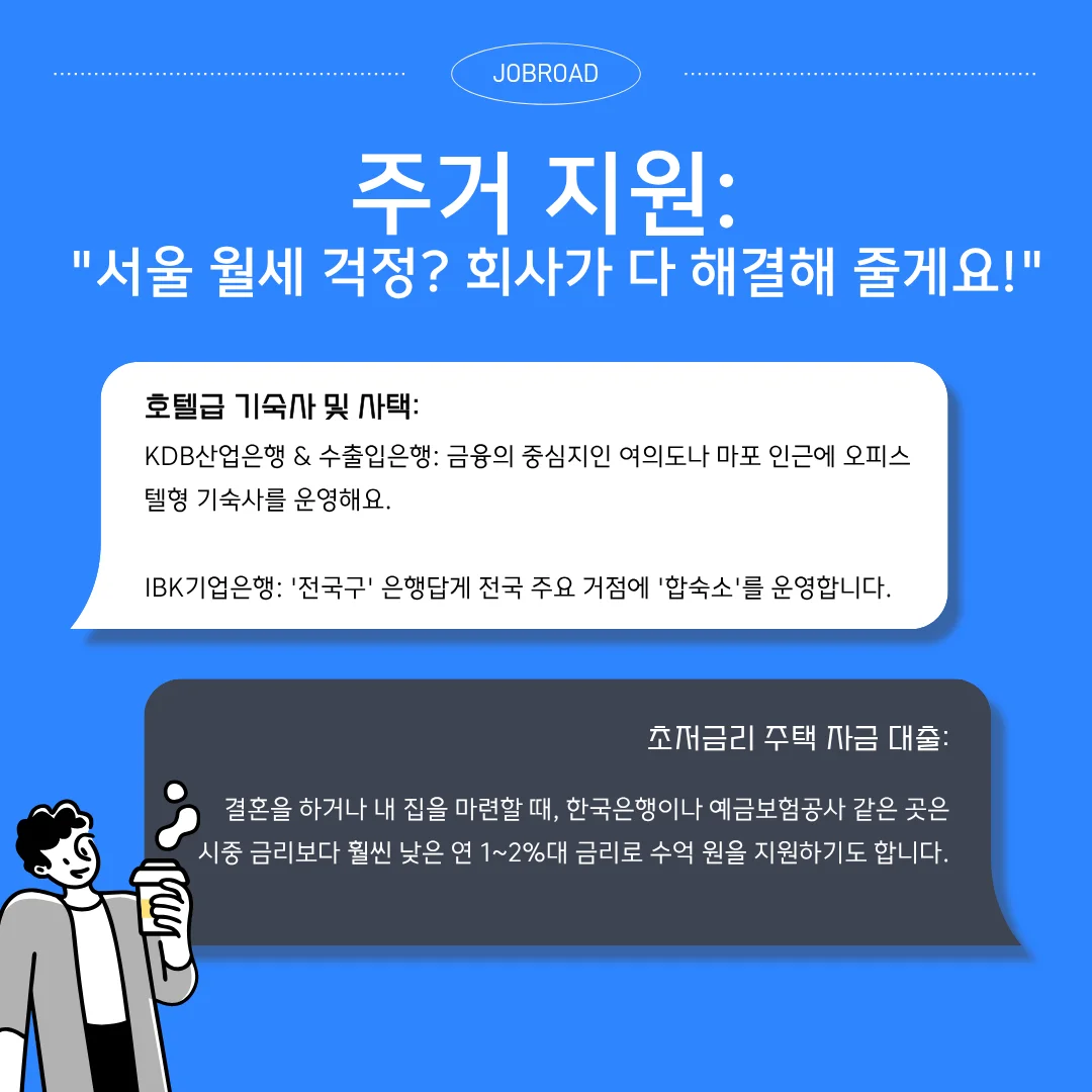 금융공기업 9가지 꿀 복지 총정리 주거 지원: "서울 월세 걱정? 회사가 다 해결해 줄게요!"