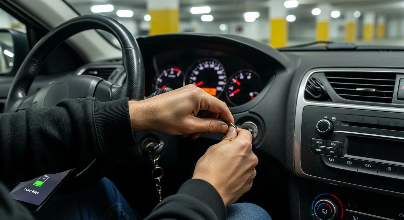 봄철 자동차 배터리 방전으로 시동이 걸리지 않는 상황