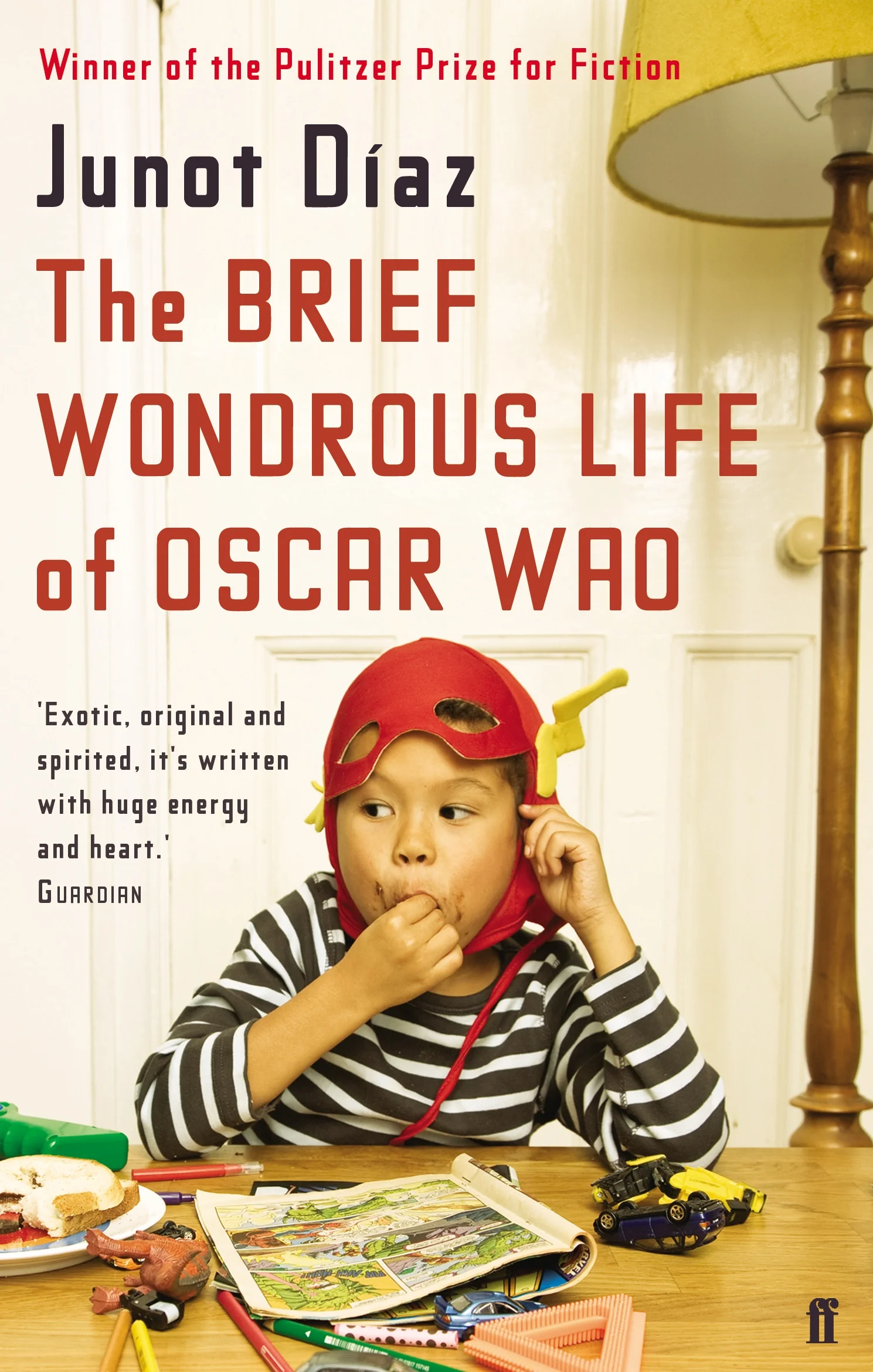 Book cover of The Brief Wondrous Life of Oscar Wao by Junot Díaz — an example of second person and multi-POV experimental narration in fiction