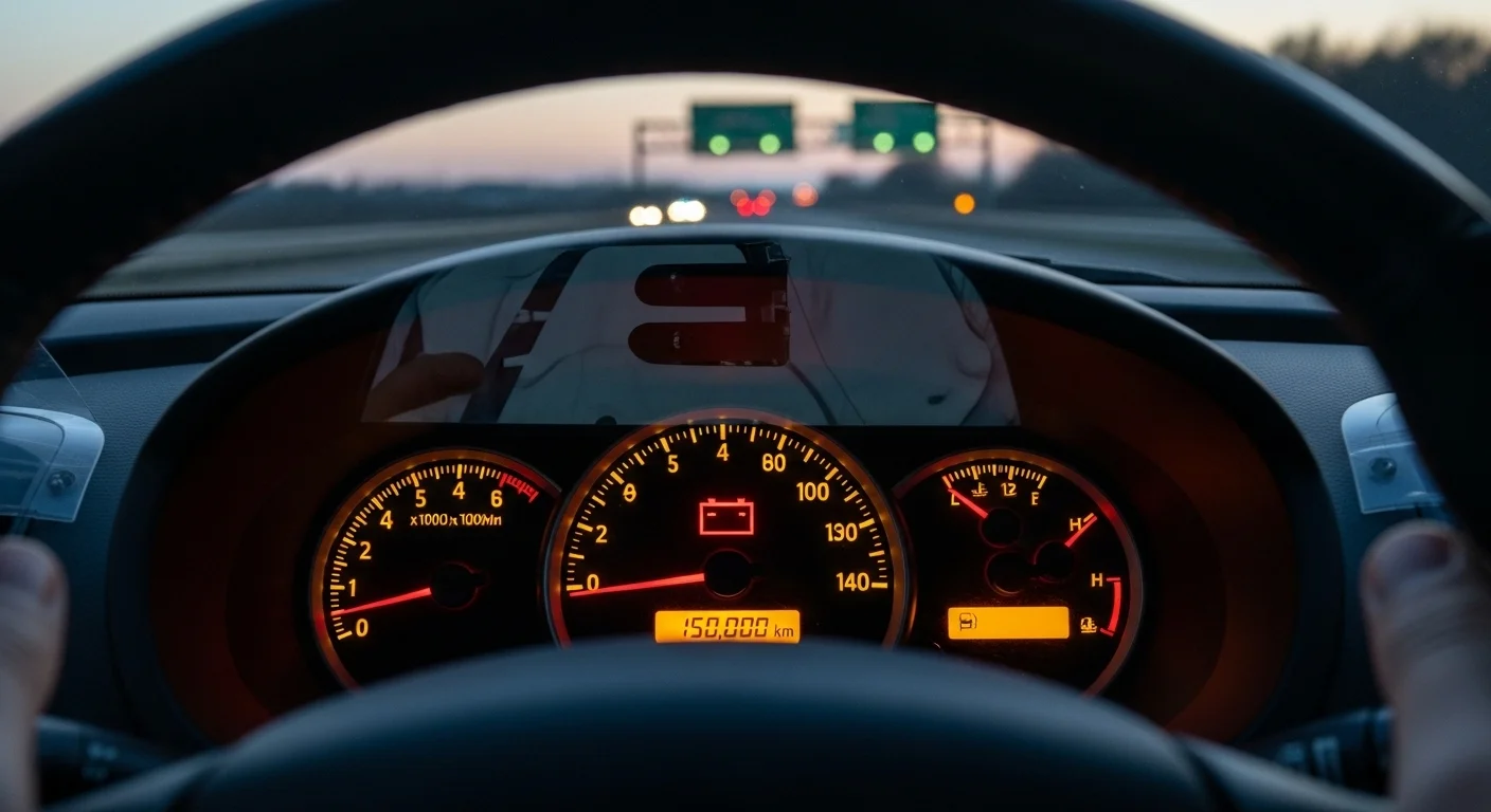 주행 중 자동차 배터리 경고등 점등 계기판