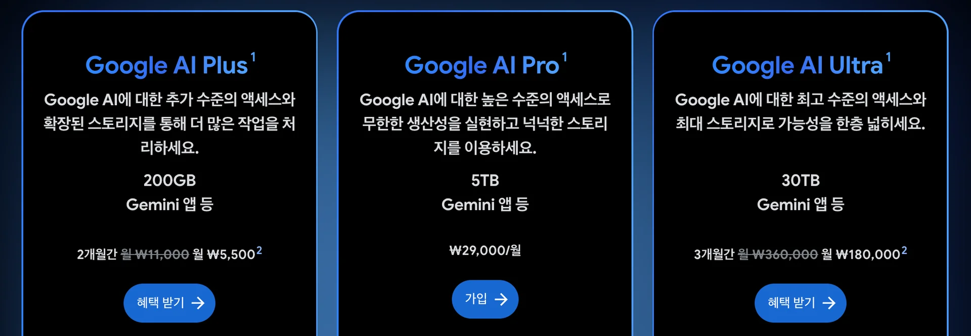 구글 AI Pro 차이점