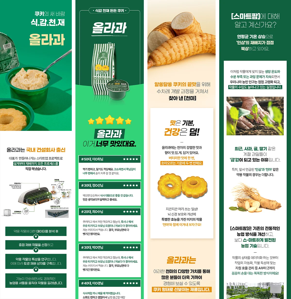 비티와이플러스(BTY PLUS)가 제작한 올라과 와디즈 상세페이지: 고퀄리티 제품 연출 컷과 인포그래픽을 활용한 정보 전달 중심의 디지털 브랜드 경험(BX) 설계