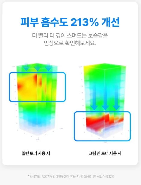 아쿠아 피토플렉스 크림인토너 미스트: 피부 흡수도 임상 결과 