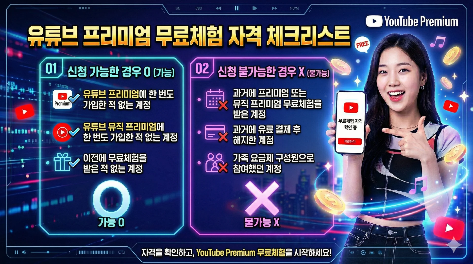 무료체험 자격 체크리스트