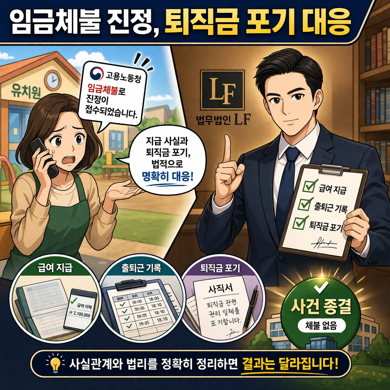 임금체불 진정과 퇴직금 포기에 대한 대응