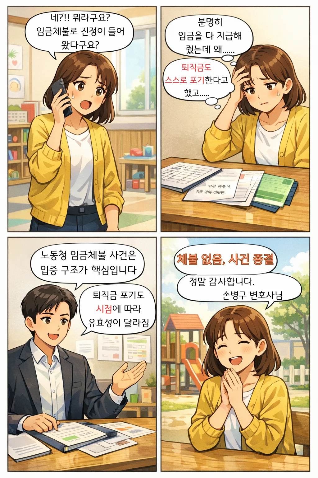 임금과 퇴직금 진정사건 종결사례