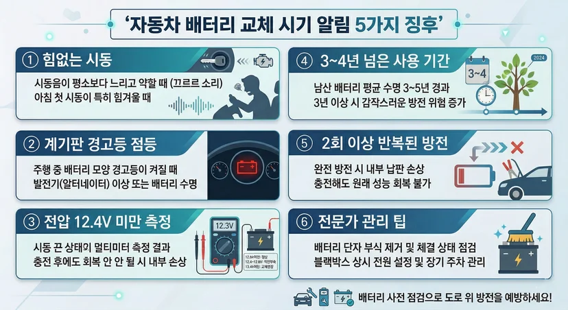 배터리 교체시기를 알려주는 5가지 증상