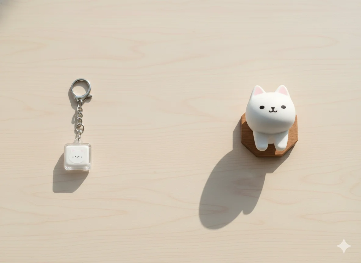 커스텀 키캡키링과 클리커 비교