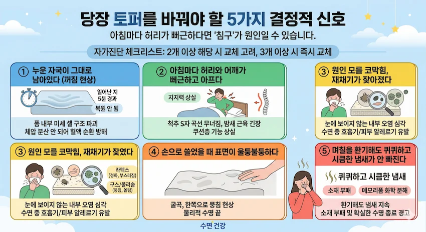 토퍼를 교체해야하는 결정적 신호