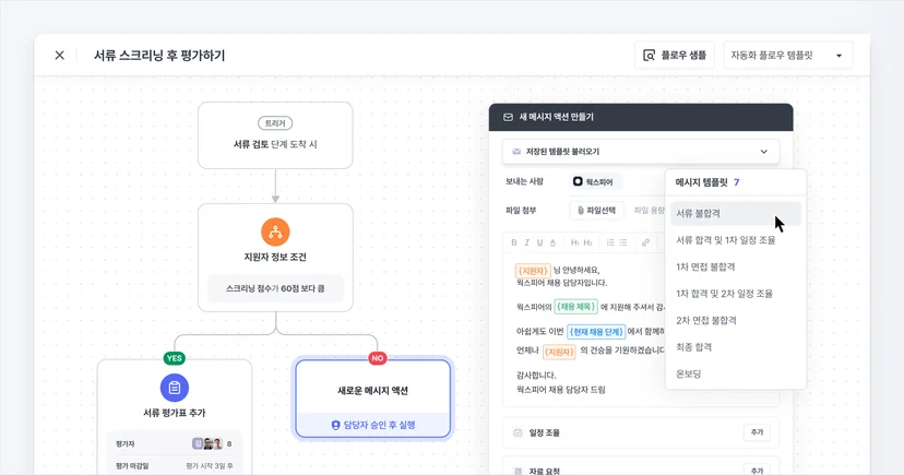 서류 전형 스크리닝 점수 기반 합불 자동화로 처리 시간을 단축한 IT 서비스 기업 A사 사례