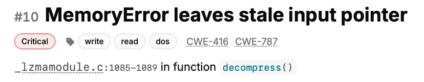 Title for bug found on CPython by Xint Code