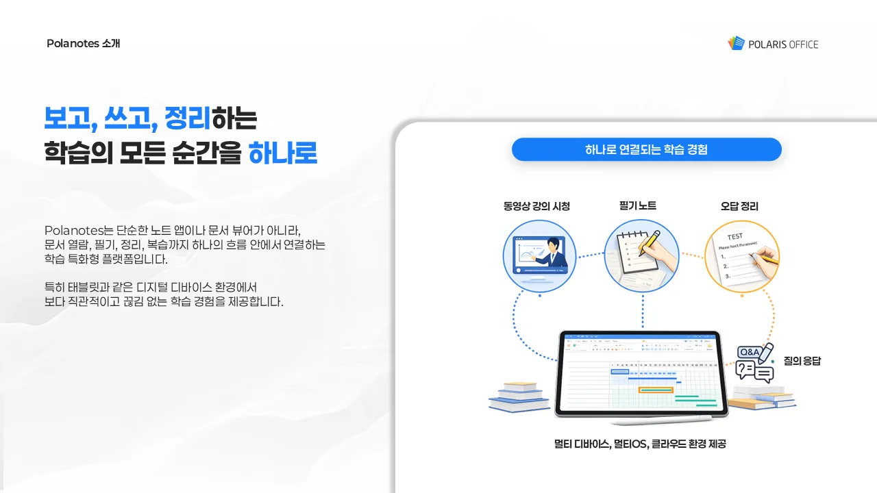 강의 시청부터 노트 필기, 복습까지 하나의 플랫폼에서