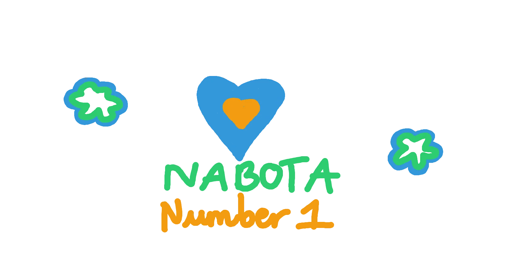 이미지 삽입 위치 — "♥ NABOTA Number 1" + 꽃·하트 일러스트