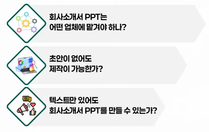 회사소개서 PPT 디자인 업체 선택 전 자주 묻는 질문
